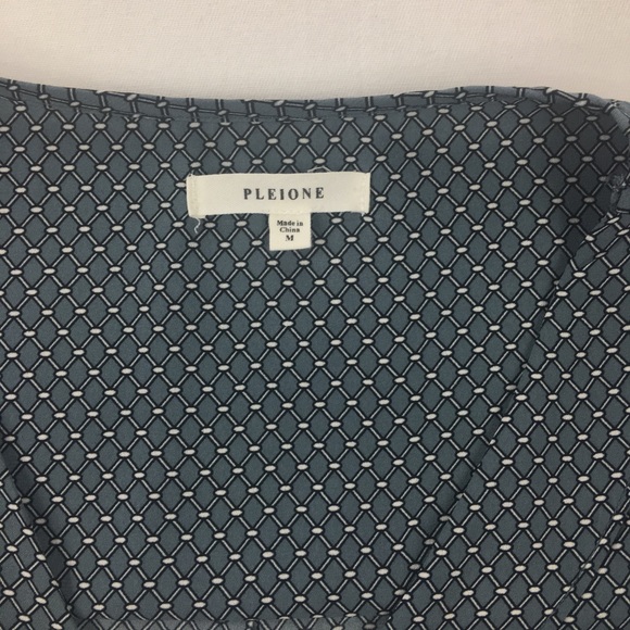 Pleione Lace-Up Pleat Grey Honey Blouse EUC Work - Picture 4 of 8